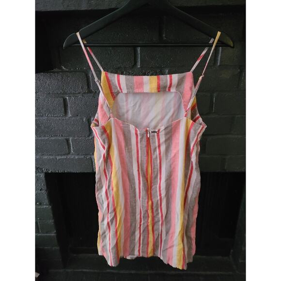 Rusty Surf Spaghetti Strap Women Multicolor Linen Blend Casual Dress Size Medium - Picture 2 of 4